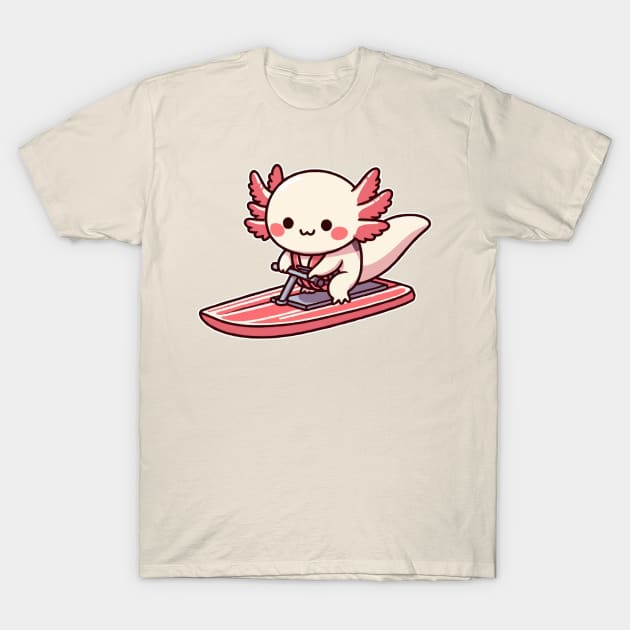 axolotl funny jetskiing T-Shirt by fikriamrullah